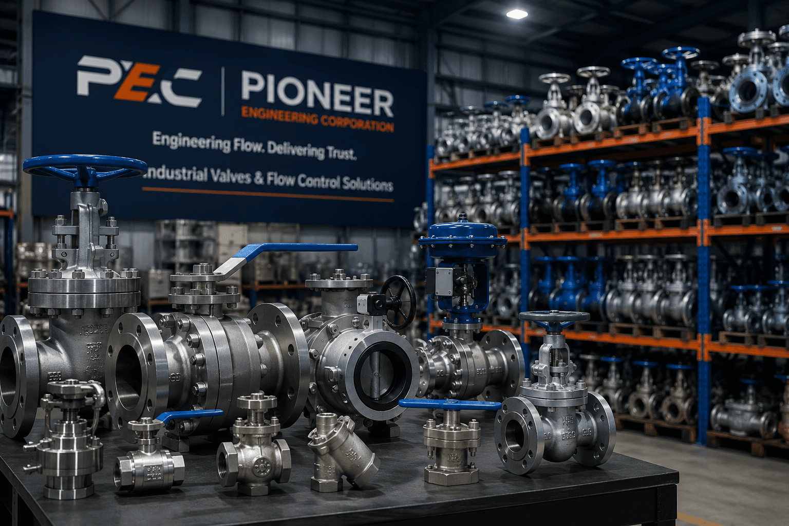 Pioneer Engineering Corporation warehouse supplying industrial valves
